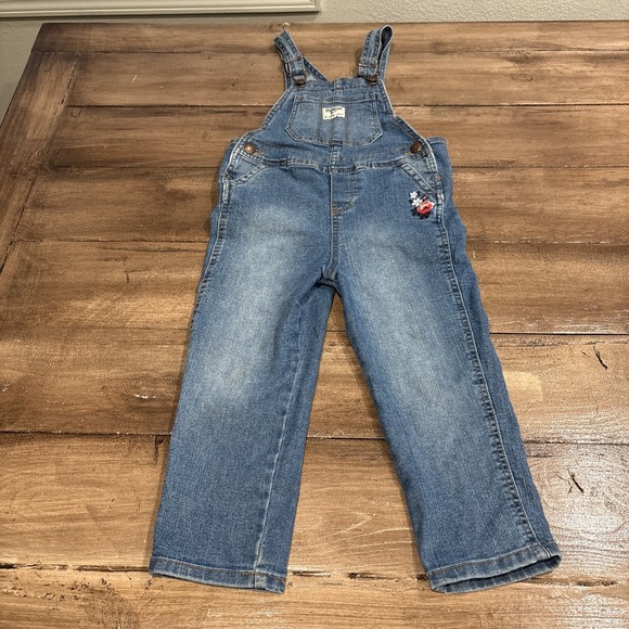 Other - Osh Kosh Genuinekids Floral Denim Jean Overalls Toddler Kids Size 5T